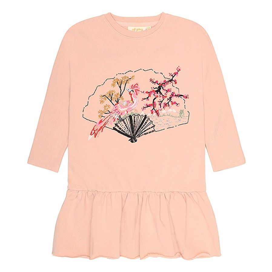 Soft Gallery - Robe Brodée Autum - Fille - Rose poudré