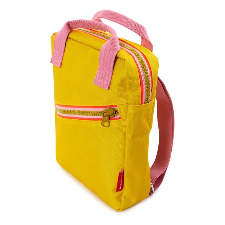 Small Recycled Plastic Backpack | Yellow- Product image n°4