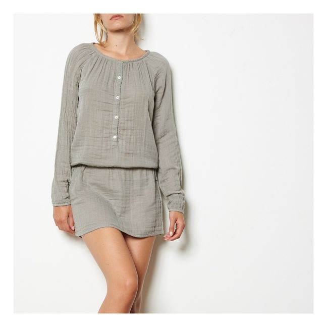 Naia Buttoned Dress - Women's Collection | Stone Grey S045