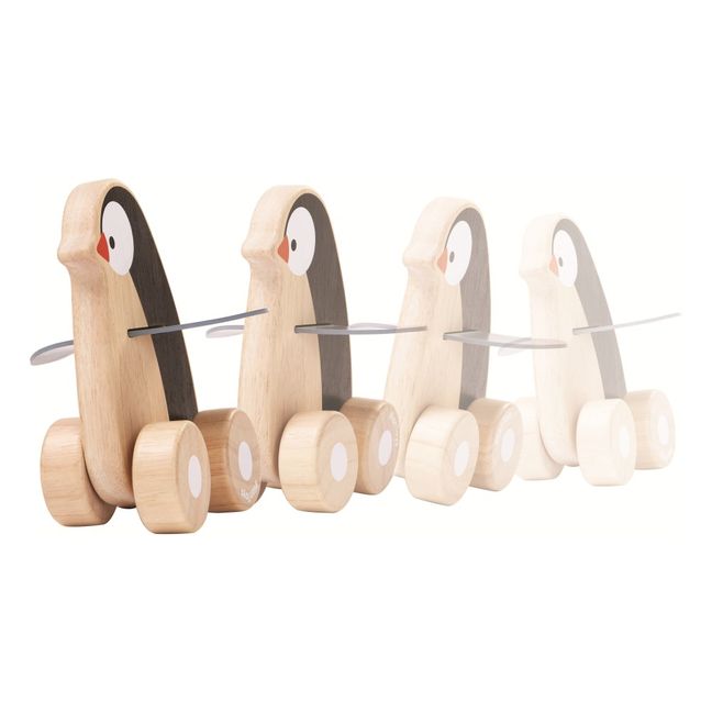 Pinguino in legno con ruote 