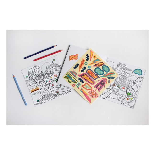 Kit Loisirs Créatifs Enfants - Gommettes autocollantes - Tableau à  compléter - Thèmes colorés - Dès 3 ans - Sycomore - CRE44030