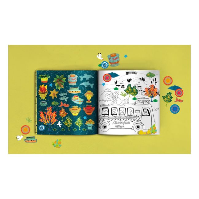 Libro para colorear City Tour Atenas y pegatinas