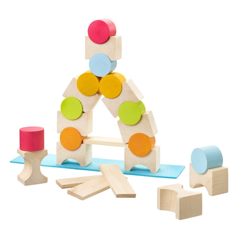 Selecta - Cubes en bois - Jeu d'équilibre à empiler - Multicolore