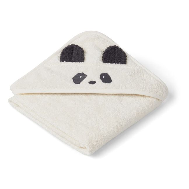 Albert Organic Cotton Panda Bath Cape Ecru