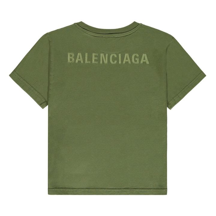 balenciaga green logo t shirt