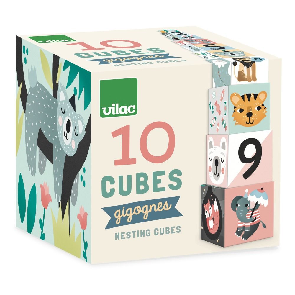 Cubes gigognes en carton les animaux par Michelle Carlslund - Set de 10- Image produit n°5