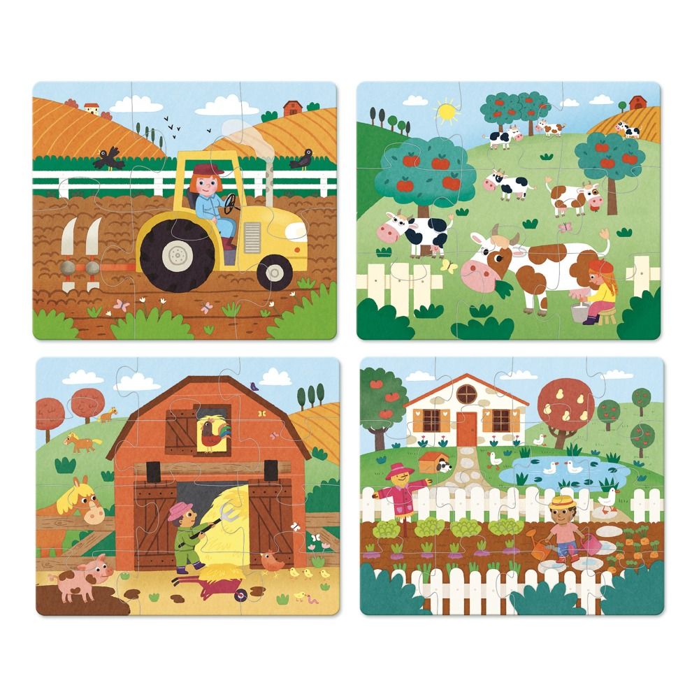 Vilac - Puzzles évolutifs La ferme - Set de 4 - Multicolore