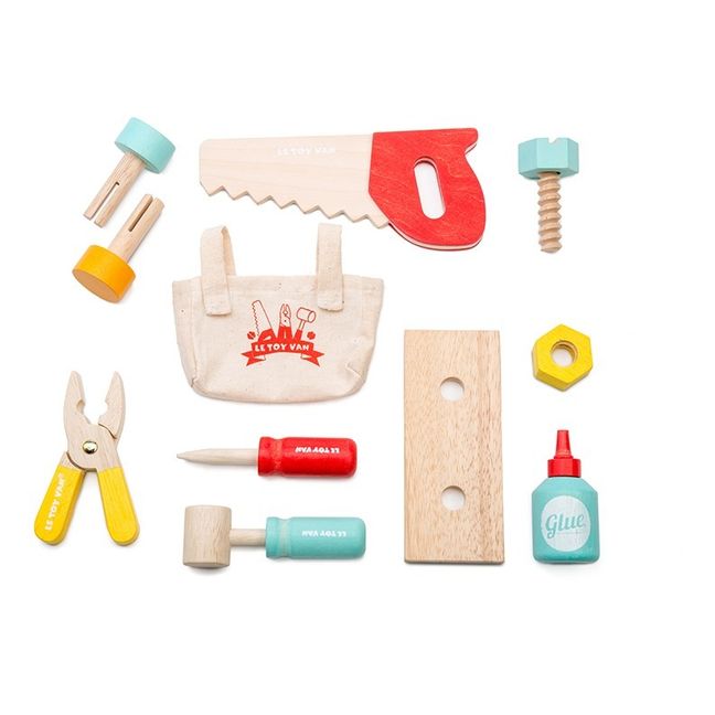 Boîte à outils en bois et ses 11 accessoires