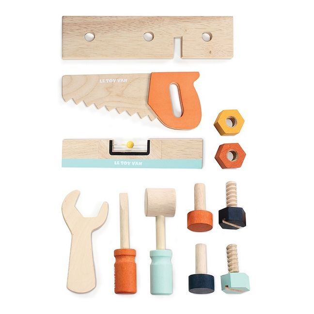 Scrivania da lavoro e i suoi 12 accessori in legno 