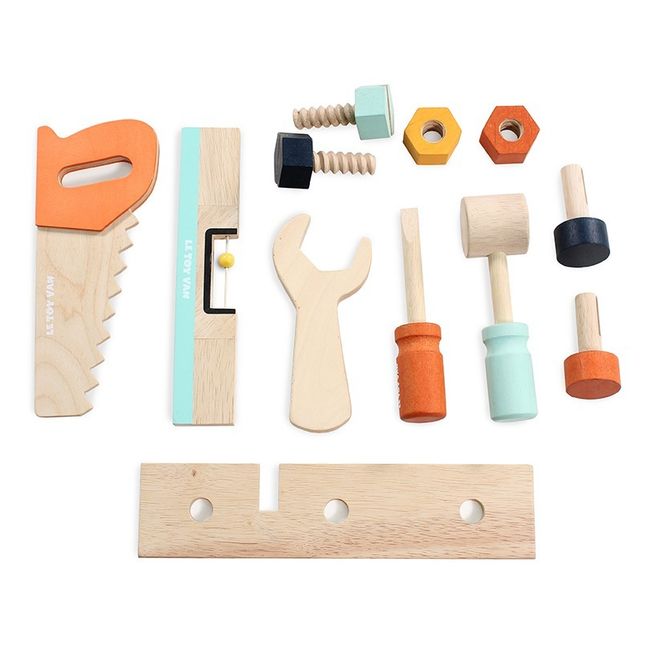 Scrivania da lavoro e i suoi 12 accessori in legno 
