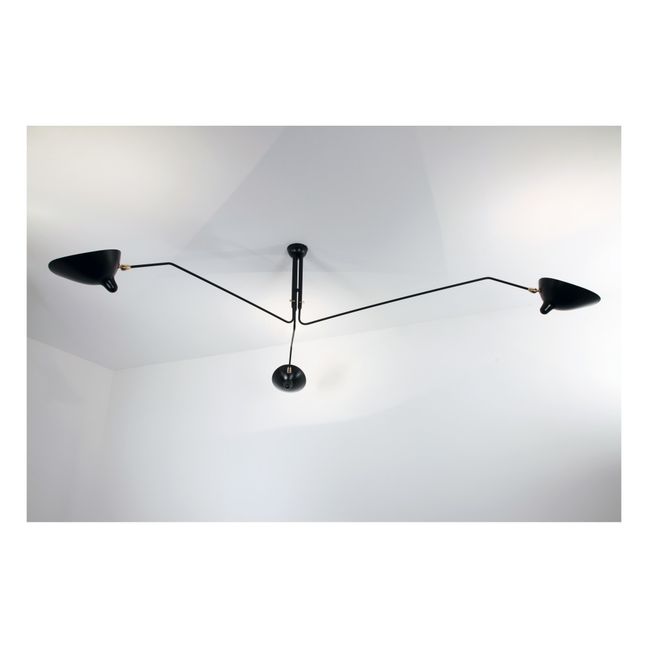 3 Rotating Arms Ceiling Lamp, 1958 | Black