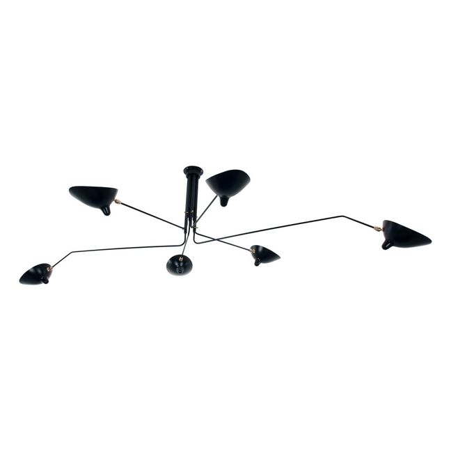 6 Rotating Arms Ceiling Lamp, 1958 | Black