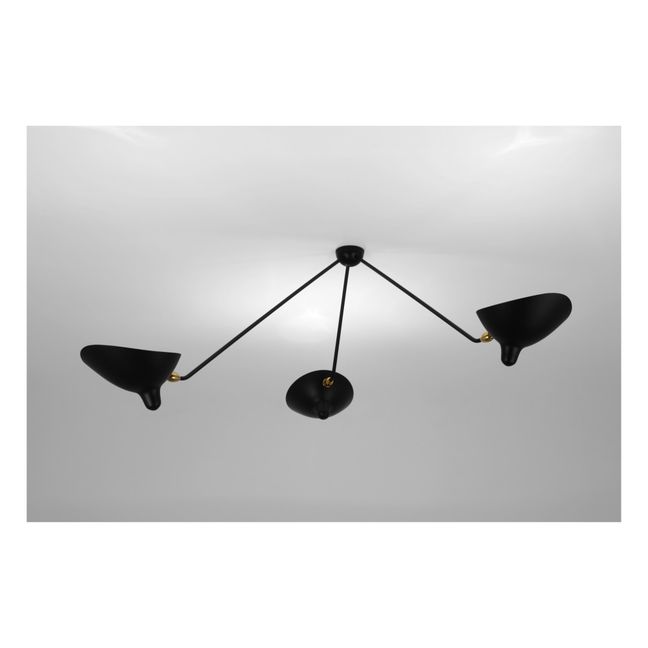 3 Still Arms Spider Ceiling Lamp, 1955 Black