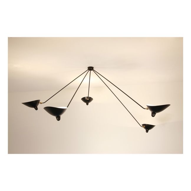 5 Still Arms Spider Ceiling Lamp, 1955 | Black