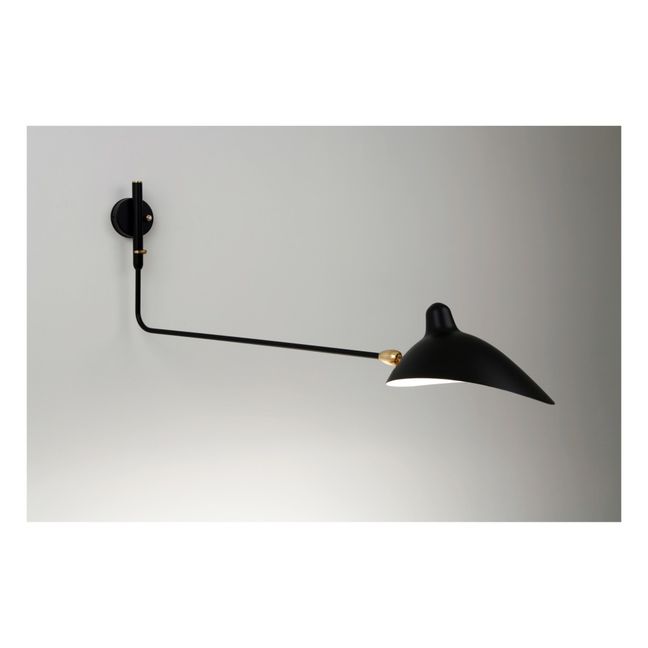 Wall Lamp with Straight Rotating Arm, 1954 Black