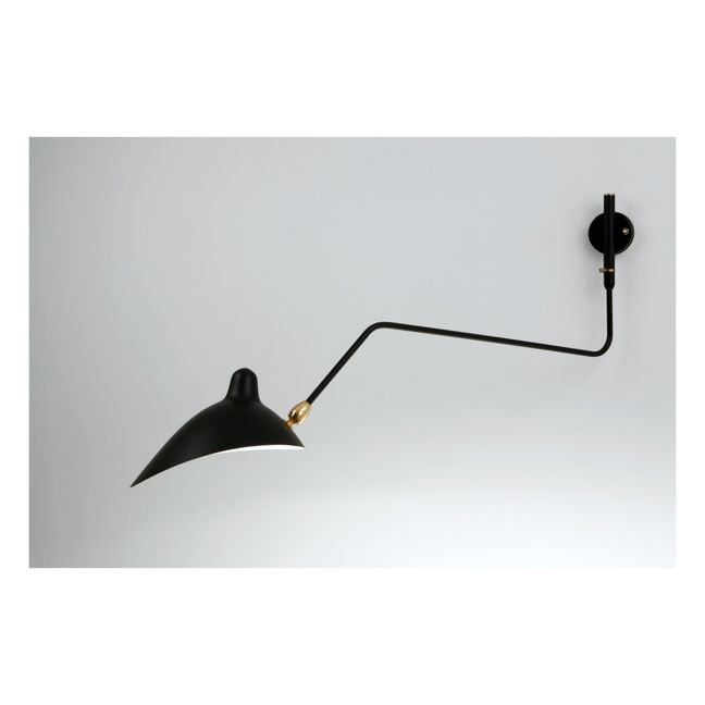 Wall Light with Curved Rotating Arm, 1954 Black