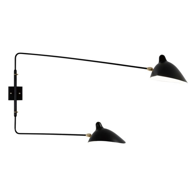 2 Wandleuchten, 1954 | Schwarz