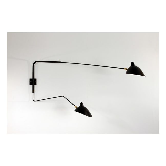 Curved Arm Wall Lamp, 1954 | Black