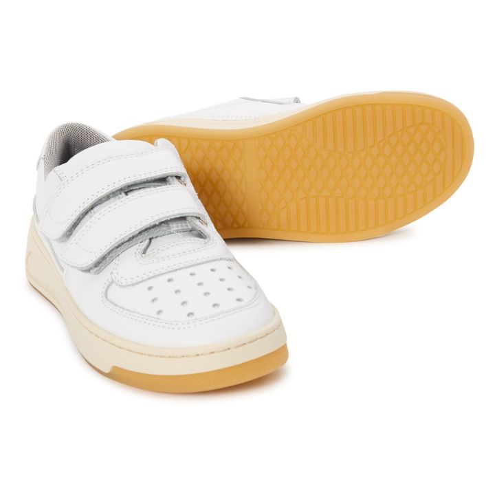 White Velcro-fastening leather low-top trainers, Acne Studios