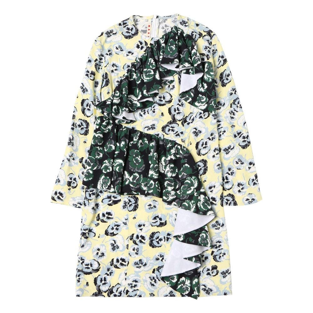 Marni - Robe Volants - Fille - Jaune pâle