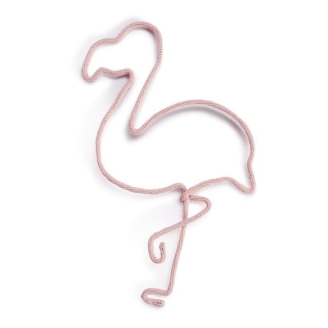 Décoration murale en tricotin - Flamant rose