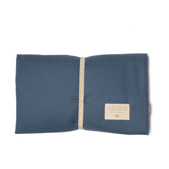Colchón cambiador de viaje Mozart de algodón biológico 68x50 cm | Azul Noche