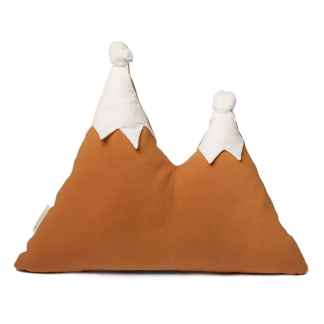Coussin Montagnes enneigées en coton bio 40x50 cm Orange