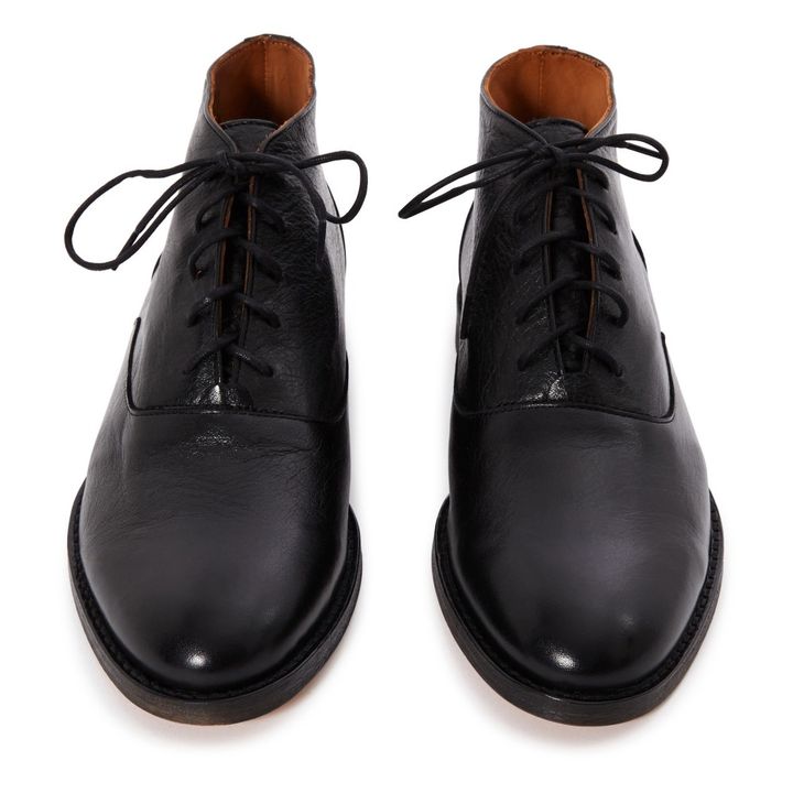 Zapatos Richelieu Montantes Cuero Elvis | Negro- Imagen del producto n°3