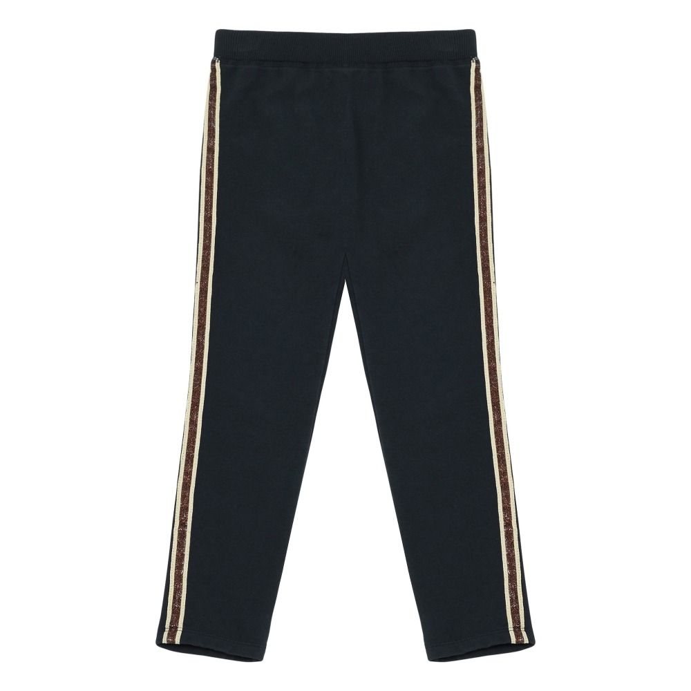 Zhoe & Tobiah - Legging Epais Bandes Lurex - Fille - Gris anthracite