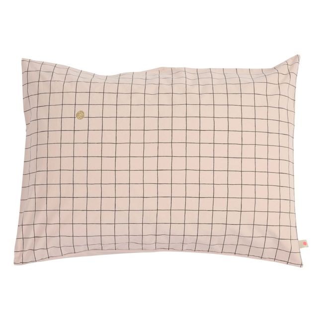Funda de almohada Oscar de cuadros | Rosa Polvo