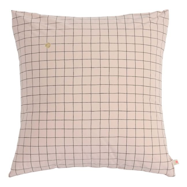 Funda de almohada Oscar de cuadros | Rosa Polvo