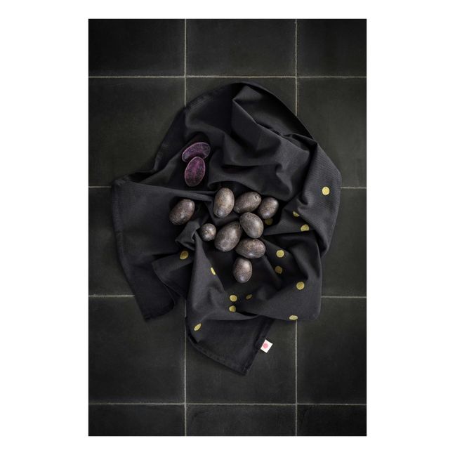 Tovagliolo a pois oro 50x80 cm | Caviale