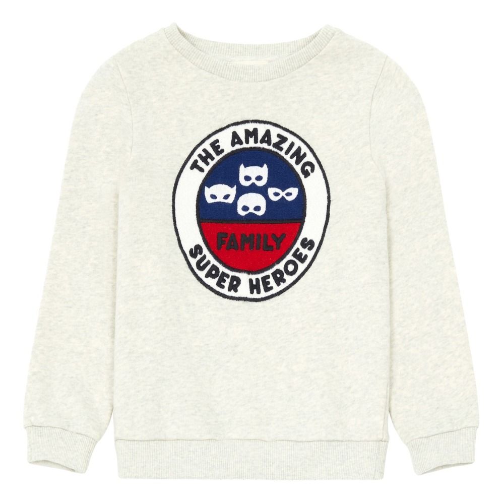 Hundred Pieces - Sweat Amazing Family - Garçon - Ecru chiné