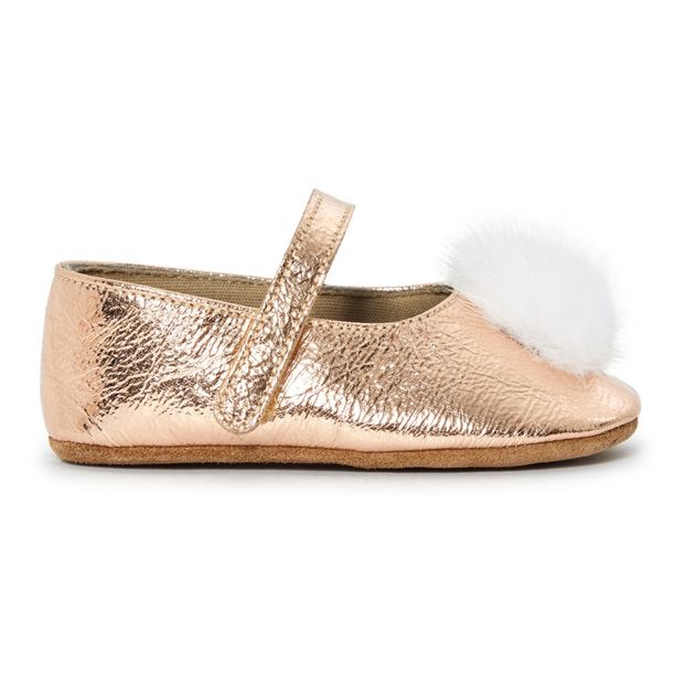 gold baby slippers