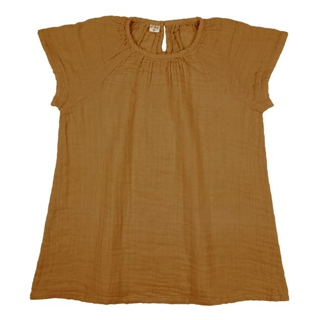Numero 74 - Robe Coton Bio Clara - Fille - Gold S024