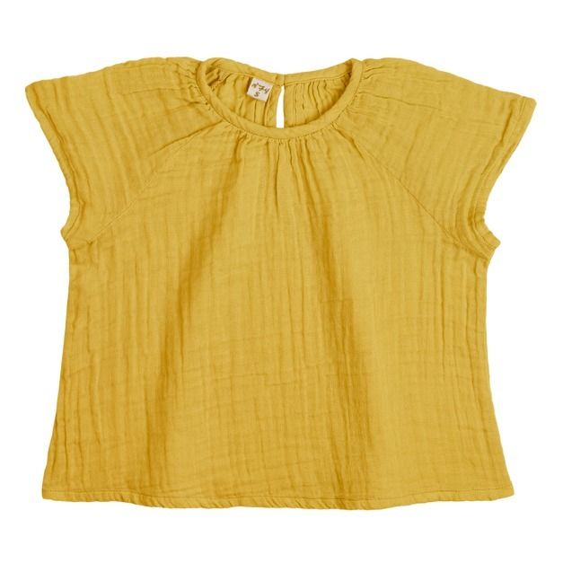 Numero 74 - Blouse Coton Bio Clara - Fille - Sunflower Yellow S028