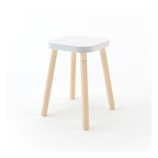 Tabouret carré hauteur réglable | Blanc