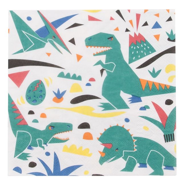 Serviettes en papier dinosaure - Lot de 20