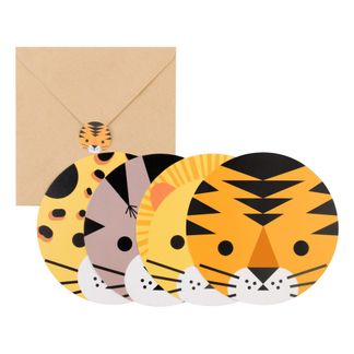 My Little Day Einladungskarten mit Briefumschlag  un Stickers Mini Raubtier 8er-Set-listing