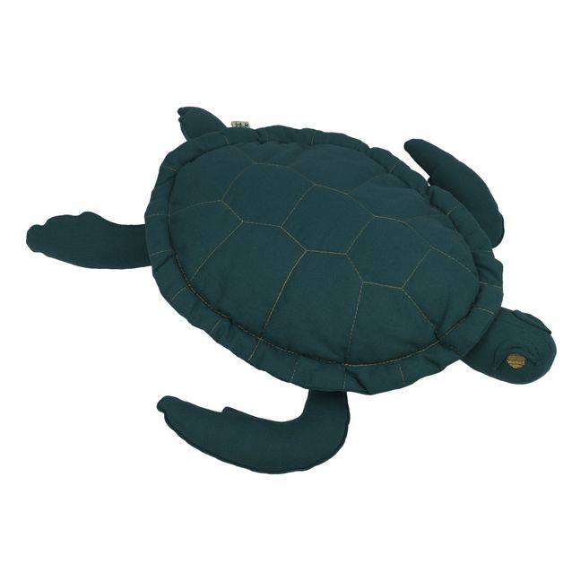 Turtle Organic Cotton Cushion  Teal Blue S022