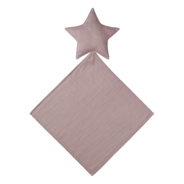 Doudou lange étoile en coton bio Dusty Pink S007