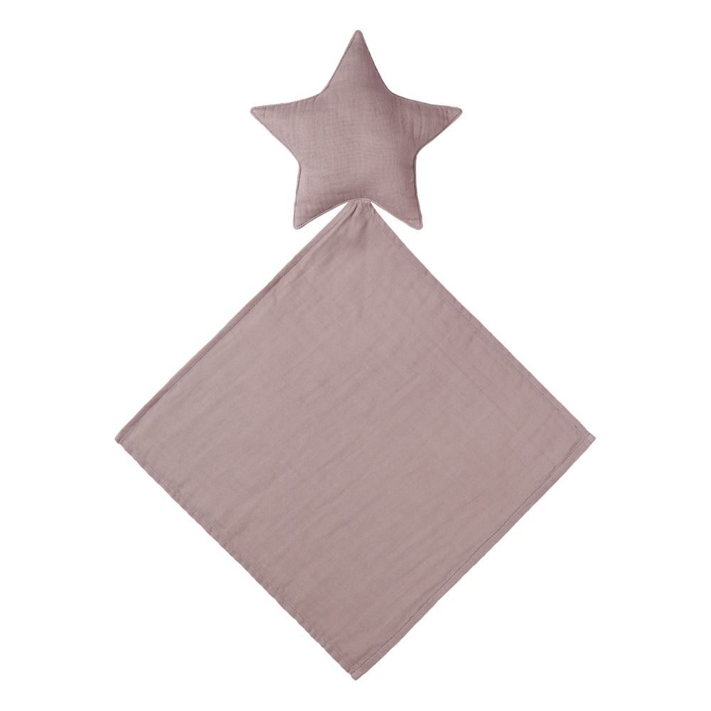 Numero 74 - Doudou lange étoile en coton bio - Dusty Pink S007