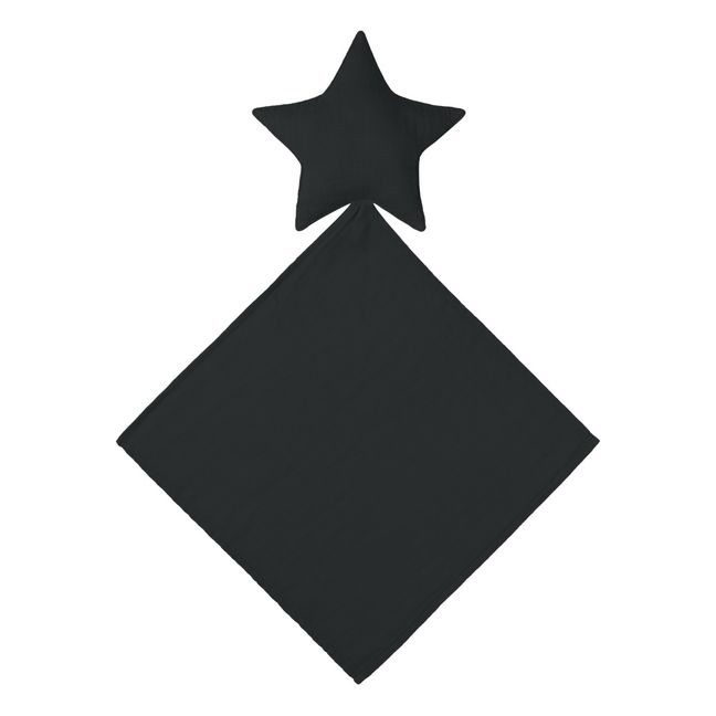 Doudou lange étoile en coton bio Dark Grey S021
