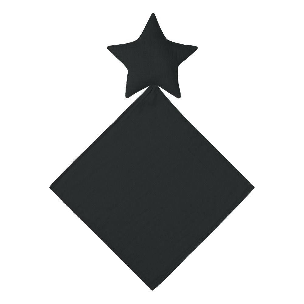 Numero 74 - Doudou lange étoile en coton bio - Dark Grey S021
