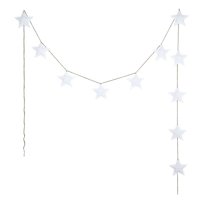 Guirlande mini-étoiles en coton bio | White S001