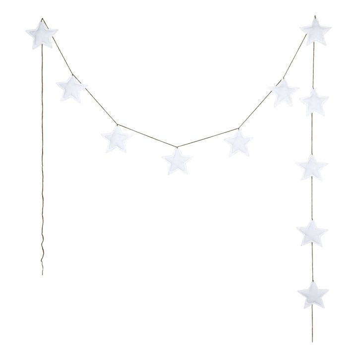 Guirlande mini-étoiles en coton bio | White S001- Image produit n°0