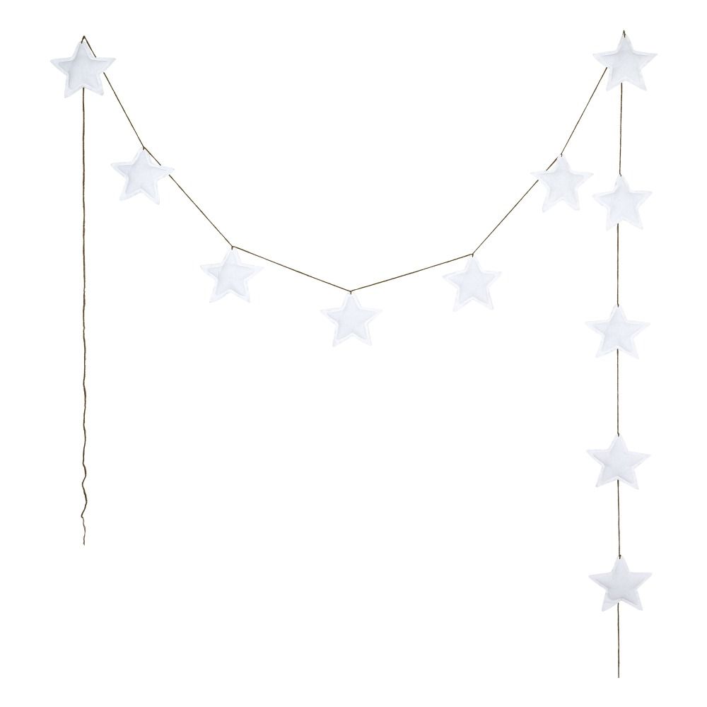 Guirlande mini-étoiles en coton bio White S001- Image produit n°0