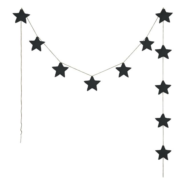 Guirlande mini-étoiles en coton bio Dark Grey S021