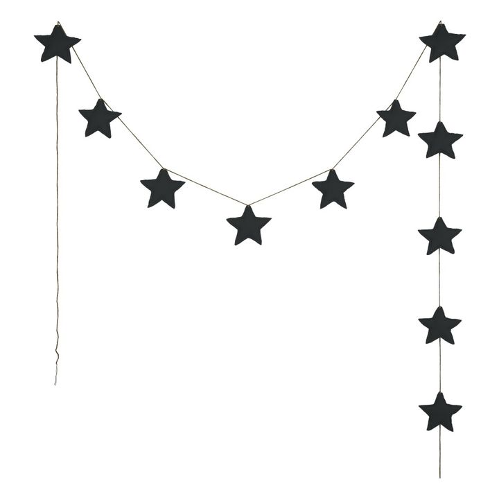 Guirlande mini-étoiles en coton bio | Dark Grey S021- Image produit n°0