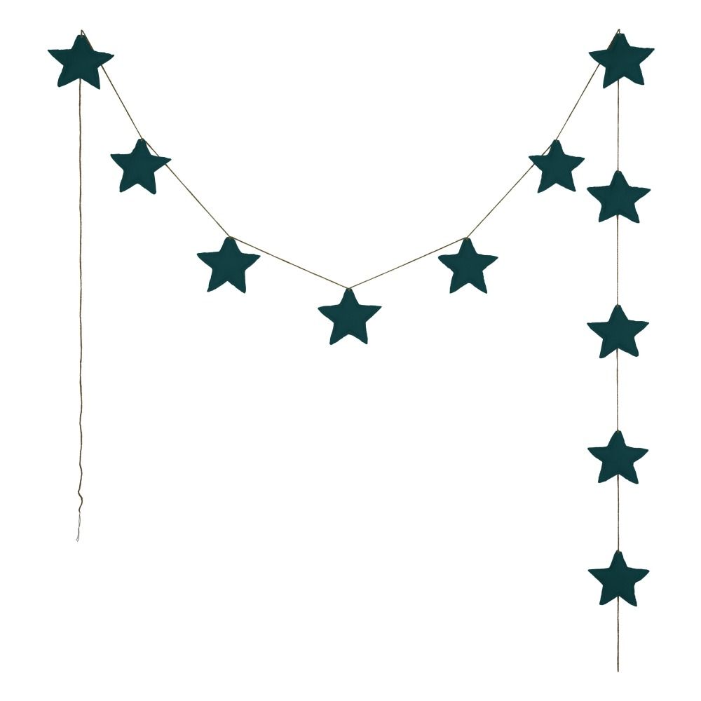 Numero 74 - Guirlande mini-étoiles en coton bio - Teal Blue S022